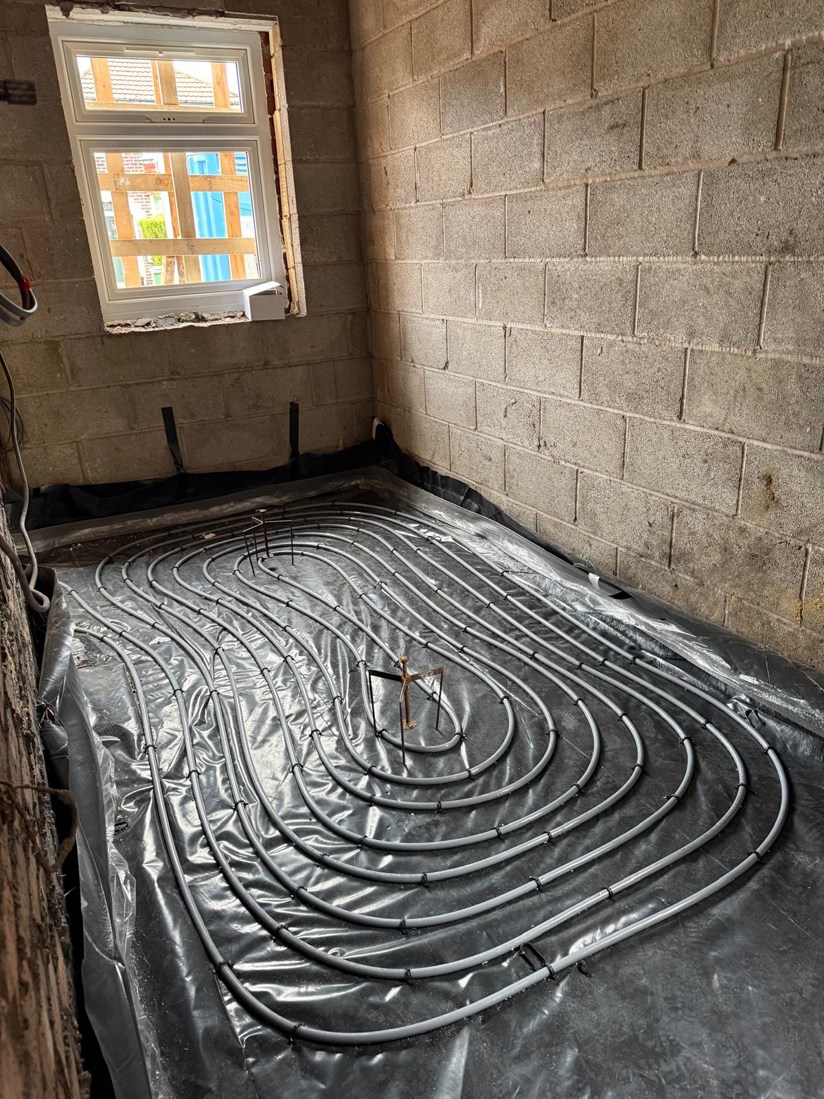 Recent retrofit underfloor heating project in Cheshire