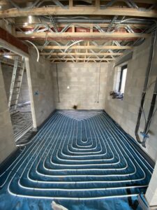Underfloor heating 100mm installation